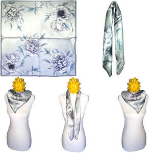 NWT Genuine 100% Mulberry Silk Satin Scarf 25"x25" Medium Square Shawl 57051